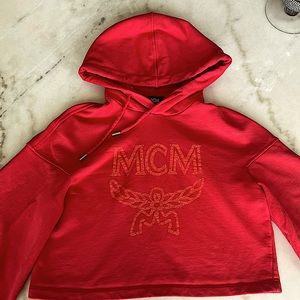 Red Medium MCM crop top Hoodie